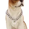Steel Pet Chain Collar Necklace 12mm Wide Dog Collars Leashes Teddy Bulldog Pug Puppy Chains Leash