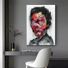 Rostro de la mujer abstracta Pósteres Imágenes de lienzo Pintura de pared para la sala de estar Retrato Moderno Decoración para el hogar Impresiones coloridas