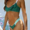 Sexy Push Up Brazylijski Zestaw Bikini Kobiety Bandaż Wzburzyć Bikinis Wysoki Cut Swimsuit Stroje kąpielowe Kąpiel Swimming Wear Biquini 210520