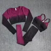 Sportanzüge Sportbekleidung Damen Yoga Set Workout Langarm Crop Top BH Fitnessstudio Kleidung Fitness Fabrikpreis Expertendesign Qualität Neuester Stil Originalstatus