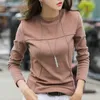 T-shirts Fashion Woman Fall Winter Long Sleeve Women Shirts Casual Solid O-neck Cotton T Shirt Women Tshirt Women Tops B783 210602