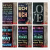 Party Decoration Metal Tin Signs Vintage Wall Plaque Retro Club Pub Bar Poster Home Deco 12 "X8" Life Family Rules