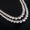 Iced Out Bling AAA Zircon 1 Row Tennis Chain Necklace Women Hip hop Jewelry Gold Silver Color Charms jewelry X0509