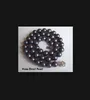 Neue feine Perlen Halskette Schmuck Lange 20 "Zoll Set Echte Runde 8-9mm Schwarze Perlenketten Ohrringe