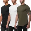 3 sztuk Mesh T-shirt Mens Siłownia Odzież Lato Nowe Zwykły Tight Tops Tees Szybki Suchy Sport Kulturystyka Fitness T Shirt 210421