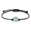 Simple Black Lava Energy Stone Bracelets Adjustable Colorful Waxed Cord Round Ball Lava Stone Healing Bracelets Women Male Lover