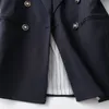 Vintage elegante doppio petto Blazer Blazer Cappotto Donne Fashion Solid Ufficio Signora Capispalla Casual Casaco Femme 210510