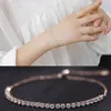 Bracelet en chaîne de perles de cristal transparent brillant pour femmes, bijoux d'été Boho pour filles