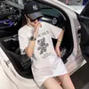 Women T-shirts Tops Korean Summer Fashion Female letter Cartoou Short Sleeve T shirt all neon store clothes 210507