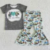 キッズデザイナーの衣服の女の子セット全体の女の子の服半足ベルボトムパンツ幼児衣装釣りファッションチャイルド6322614