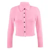 Sexy Vrouwen Shirt Lente En Zomer Revers Hals Lange Mouw Knop Casual Dames Blousers 2022 Nieuwe Mode Tops