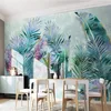 Personnalisé n'importe quelle taille papier peint Mural 3D plante tropicale feuilles lumière luxe salon chambre décor à la maison Papel De Parede papiers peints