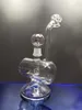 Thick glass bong dab rig water pipe recycler oil rigs glass oil burner water bong with titanium nail 18.8mm joint