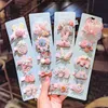 Children's bow hairpin cute pink little princess hairpin headdress Set Girls' baby side clip banger