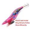 10 pz/set Esca Dura Luminoso Squid Jig Mare Richiamo di Pesca Polpo Gamberetti Seppie Ombrello Gancio Rig Giappone