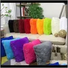Solid Short Faux Fur Shaggy Plush Cushion Soft Warm Luxury Throw Pillowcase Home Chair Seat Waist Decorative Decor Pillow Case Vsylp 4Ygdz
