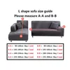 Stol täcker tjock elastisk soffa för vardagsrum grå jacquard stretch soffa lock 1/2/3/4 sits hörn slipcover l form