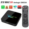 Mais novo X10 Max X4 8K Amlogic S905x4 Caixa de TV Android 10.0 Quad Núcleo 4GB 32GB Dual Wifi Bluetooth