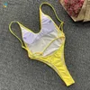 Swimsuit Kobiety Solidne Stroje Kąpielowe Monokini Push Up High Cut Swimsui Bandaż Kostium kąpielowy Thong 210702