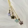12 farben Natürliche Edelstein Stern Anhänger Halsketten Mode Halsband Charme Gold Farbe Metall Kragen Halskette Für Frauen Hals Schmuck