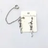 Lampadario pendente Orecchini a clip con teschio appeso per le donne Colore argento Piercing Asimmetria Catena con nappa Accessori per orecchie Punk gotico6302228