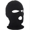 New autumn and winter warm three hole wool knitted hat bandit outdoor cycling letter anti-terrorism mask straight beanies wind proof
