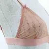 Kvinnor underkläder Sexiga blommiga spets djupa v push-up bh och pantis tankar brev broderad uppsättning för kvinnor