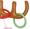 풍선 팽창 식 PVC 크리스마스 순록 뿔 모자 링 던지기 재미 게임 호의 크리스마스 파티 장식 아이 장난감