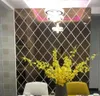 Diamond Pattern Sticker Living Room Decor 3D Mirror Wall Stickers Home Decoration Crafts Diy Accessory Y200102 Wykvj 3Vtdr