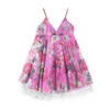 Mudkingdom Butik Çiçek Kız Elbise Yaz Tatil Kız Spagetti Kayışı Elbise Plaj Çiçek Şifon Çocuk Giysileri 210615
