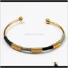 Other Bracelets Jewelry Drop Delivery 2021 Yachan Stainless Titanium Steel Holiday National Style Color Line 14K Gold Bracelet Bo2Ri
