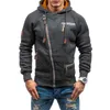 Hommes Mode Casual Side Zip Up Sweats à capuche Sweats à capuche Vestes Manteaux d'extérieur 211023