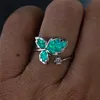 Hochzeit Ringe Weibliche Nette Öffnung Ring Weiß Blau Grün Rot Opal Stein Vintage Silber Farbe Engagement Für Frauen Schmuck