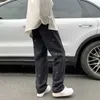 Star borduurwerk zwarte jeans mannen mode merk rechte buis losse hiphop gefrituurde straat broek over maat wijd beenbroek 211009
