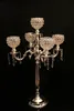 Dekoracja Stołowa Stół Home Decoration 5 Arms Crystal Candle Holder Candelabra Centerpiece Candlestick Latarnia Stoisko Urodziny Wystrój Srebrny Złoty Kolor