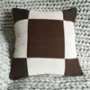 Leisure Woven Jacquard Cashmere Cushion Pillow Case Nordic Letter Decorative Pillows Home Warm Wool Pillowcases Room Decoration