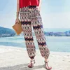Novo 2021 Fashion Bohemian Estilo Long Calças de Verão Chiffon Harem Calças Solta Casual Plus Size Mulheres Calças Calças D828 Q0801