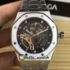 3A K8F 41mm Asiático 2813 Automático Mens Watch Black Inner Skeleton Dial Tourbillon 316L Steel SS Case And Bracelet Sapphire Watches Hello_Watch.