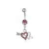 D0361 2 Färger Två hjärtan Belly Button Navel Rings Body Piercing Jewelry7509529