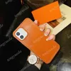 With Box Classic Orange Fashion Luxury Phone Cases for iphone 14 14pro 14plus 13 13pro 12 12Pro Max 11 11pro XS XR XsMax 8 plus Embossed Designer Leather Cellphone Case