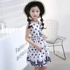 3-12 ans filles robe à pois 2019 été sans manches robe de bal vêtements enfants bébé princesse robes enfants vêtements Q0716