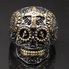 Cluster Rings Gothic Mens Golden Stainless Steel Hip Hop Biker Jewelry Friends Gifts For Men Ring Male Big Size 15 16 17