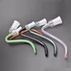 Färgglatt glas J Hook Adapter för Ash Catchers 14mm 18mm Kvinna Glas Straw Curve Tube Rör DIY Rökning Tillbehör