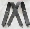 Winfox Vintage 4 Clip Elastic Male Black White 5cm Wide Mens Suspenders Braces