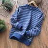 Children's clothing boys autumn striped tops students long-sleeved t-shirts sweatshirt spring and trendy P4761 211029