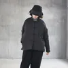 Vêtements ethniques femmes Style chinois Stand Parkas couleur unie bouton coton lin manteaux 2021 hiver Vintage femme vêtements décontracté KK4191