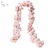 パーティージョイ2ピース144 1.8m人工桜の花の花輪の偽のシルクの花ぶくぶら下がっている党のウェディングアーチの家の装飾210706