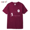 XIN YI Men's High Quality 100% cotton Funny astronaut print t shirt loose o-neck men tshirt short sleeve t-shirt male tee tops 210706