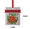 Sublimation Schneeflocke Weihnachtsbaum Hängende Verzierung Santa Claus Keychain Geschenke Dekoration Mini Tragbare Schlüsselanhänger mit rotem Band