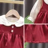 Bärenführer Frühlingsmode Geborenes Baby Kleidung Herbst Geburtstag Prinzessin Kleid Kostüm Säugling Polka Dot Weihnachten Vestidos 0-2Y 210708
